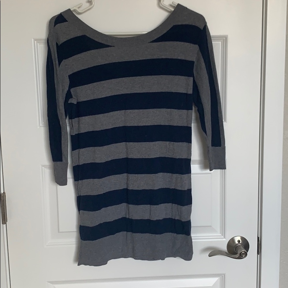 Blue and gray striped BDG long sweater